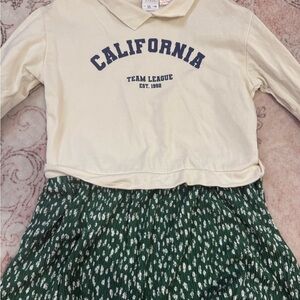 Zara Cream and Navy California Polo dress